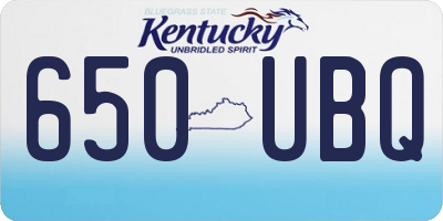 KY license plate 650UBQ