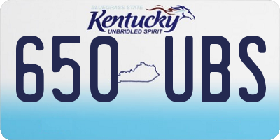 KY license plate 650UBS
