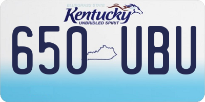 KY license plate 650UBU