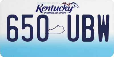KY license plate 650UBW