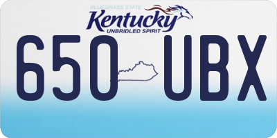 KY license plate 650UBX