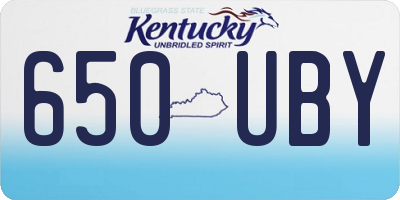 KY license plate 650UBY