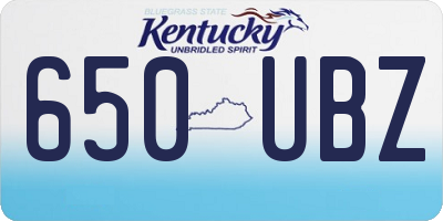 KY license plate 650UBZ