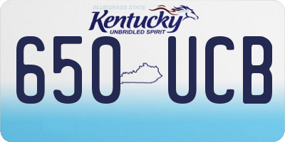 KY license plate 650UCB
