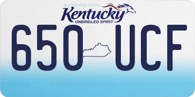 KY license plate 650UCF