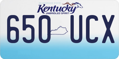 KY license plate 650UCX