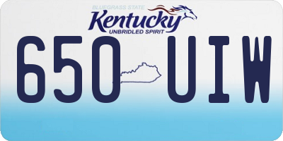 KY license plate 650UIW
