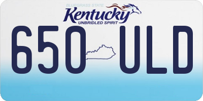 KY license plate 650ULD