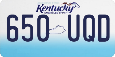 KY license plate 650UQD