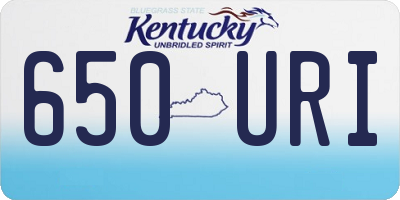KY license plate 650URI