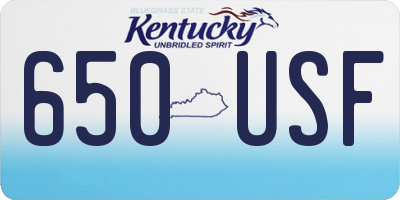 KY license plate 650USF