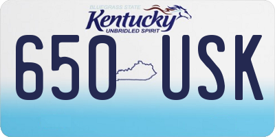 KY license plate 650USK