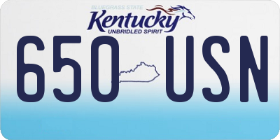 KY license plate 650USN