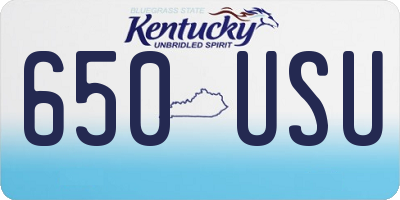 KY license plate 650USU