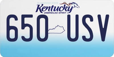 KY license plate 650USV