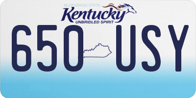 KY license plate 650USY