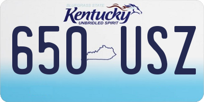 KY license plate 650USZ