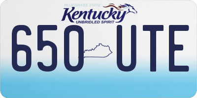 KY license plate 650UTE
