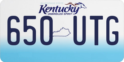 KY license plate 650UTG