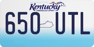 KY license plate 650UTL