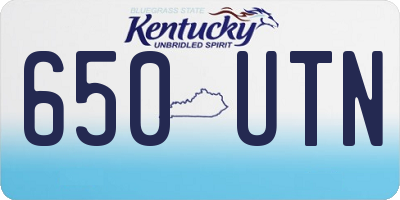 KY license plate 650UTN