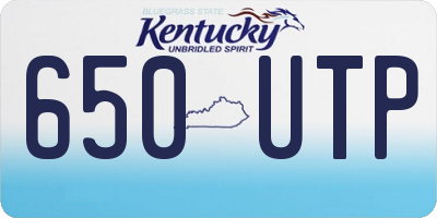 KY license plate 650UTP