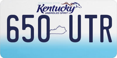 KY license plate 650UTR
