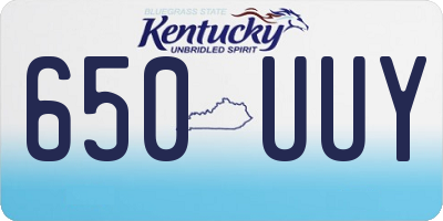 KY license plate 650UUY