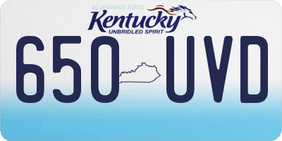 KY license plate 650UVD
