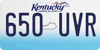 KY license plate 650UVR