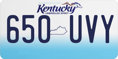 KY license plate 650UVY