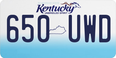 KY license plate 650UWD