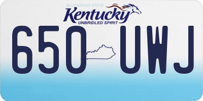 KY license plate 650UWJ