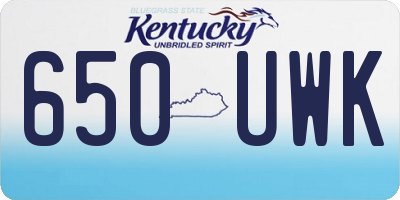 KY license plate 650UWK