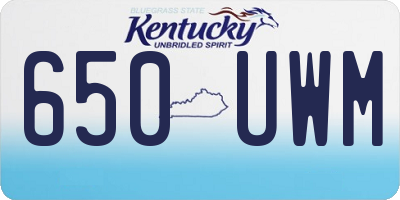 KY license plate 650UWM