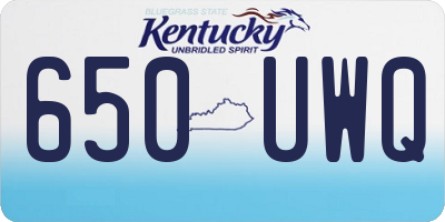 KY license plate 650UWQ