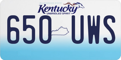 KY license plate 650UWS