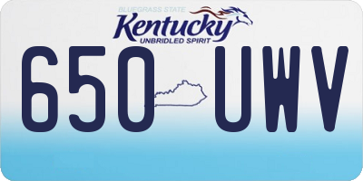 KY license plate 650UWV