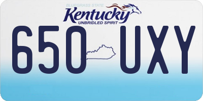 KY license plate 650UXY