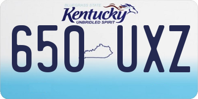 KY license plate 650UXZ