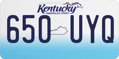 KY license plate 650UYQ