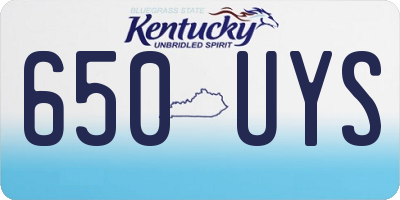 KY license plate 650UYS