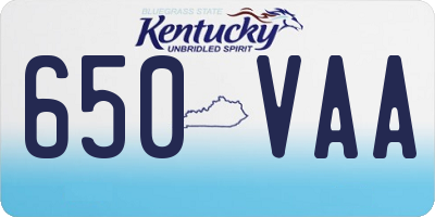 KY license plate 650VAA