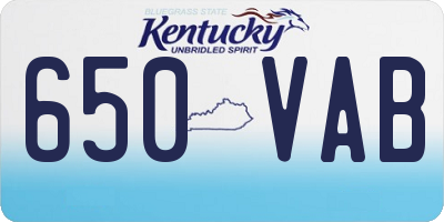 KY license plate 650VAB
