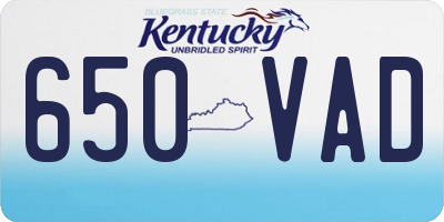 KY license plate 650VAD