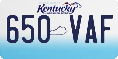 KY license plate 650VAF
