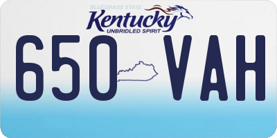 KY license plate 650VAH