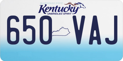 KY license plate 650VAJ