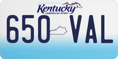 KY license plate 650VAL