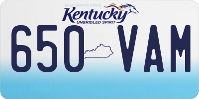 KY license plate 650VAM